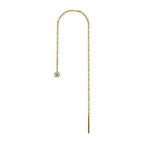 Gold Earring With Premium Zirconia - Ku-057 5 Mm