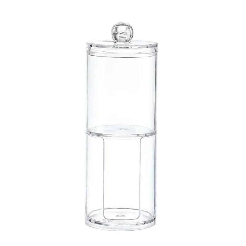 Acrylic Makeup Organizer Cotton Swabs Container Cosmetic Makeup Cotton Pad Organizer Jewelry Storage Box(Empty Box)