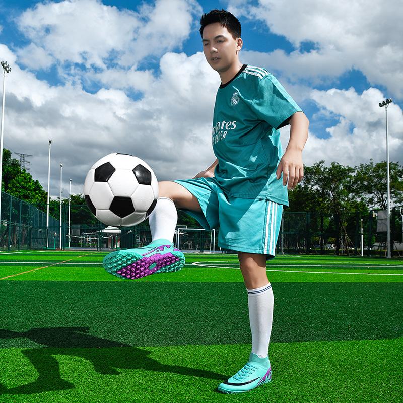 Unisex Football Boots Original Pink Women High Ankle Sports Shoes FG/TF Youth Cleats Professional Men occer Training Sneakers