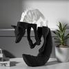 3D Printed Half Wolf Skull Realistic PLA Bone Sculpture for Desk Decor Gothic Office Shelf Art Unique Gift for Nature Tech Lover