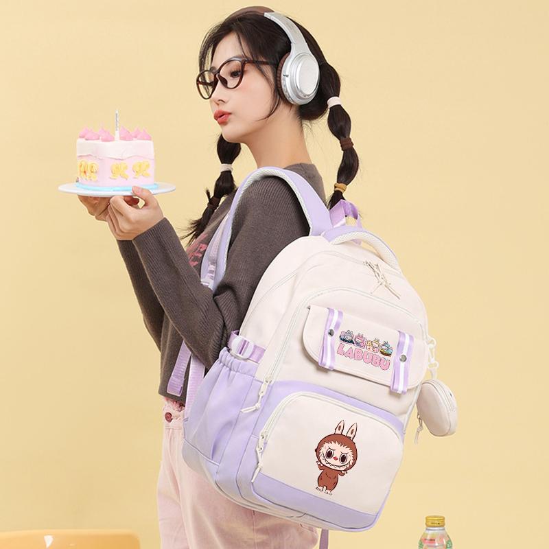 Cute Printed Backpack Teenager Student Girl Boy Knapsack Large Capacity Waterproof Casual Bag Coin Purse Women Laptop Bag Mochila