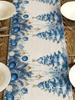 Merry Christmas Blue Xmas Tree Linen Table Runner Party Decor Winter Xmas Ball Kitchen Dining Table Runners Christmas Decoration
