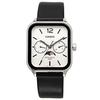 CASIO Standard Moon Phase Analog Mens Watch MTP-M305L-7AV Black Leather Band Silver Overseas Model