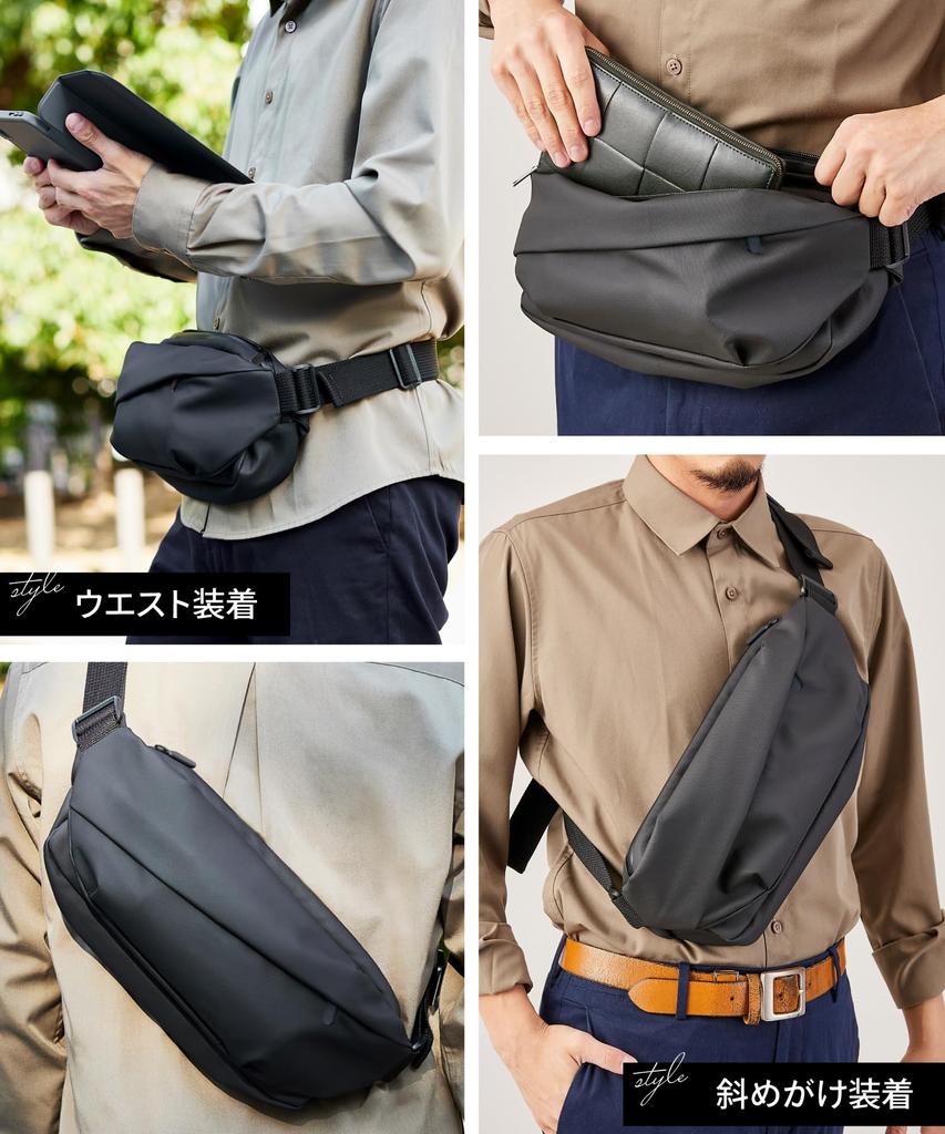[STREAM] Rainproof and pickpocket-proof body bag, shoulder bag, shoulder bag, large capacity, lightweight, water repellent, crime prevention,