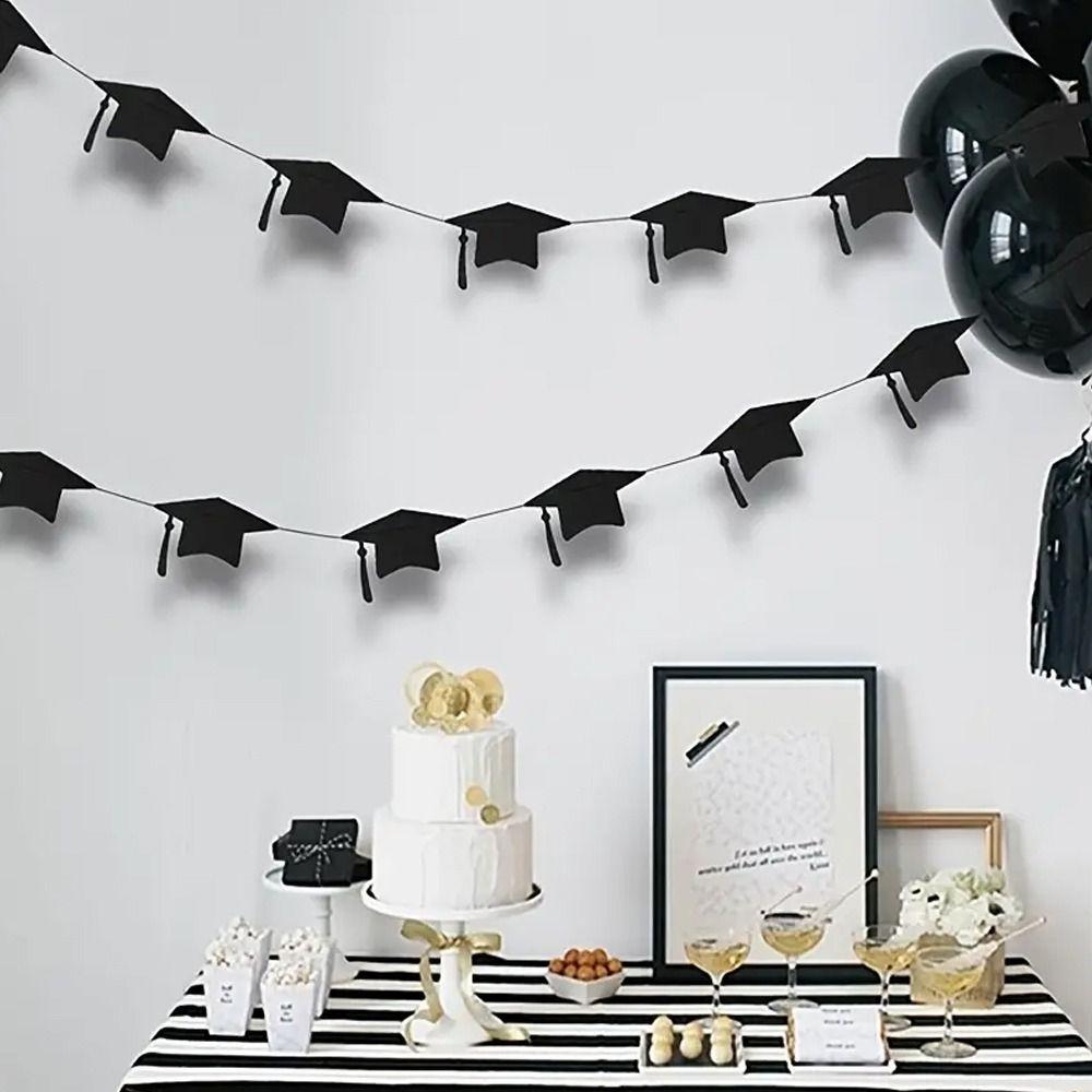 4m Graduation Bachelor Hat Paper Glitter Graduation Party Hanging Decorations  School Celebrations