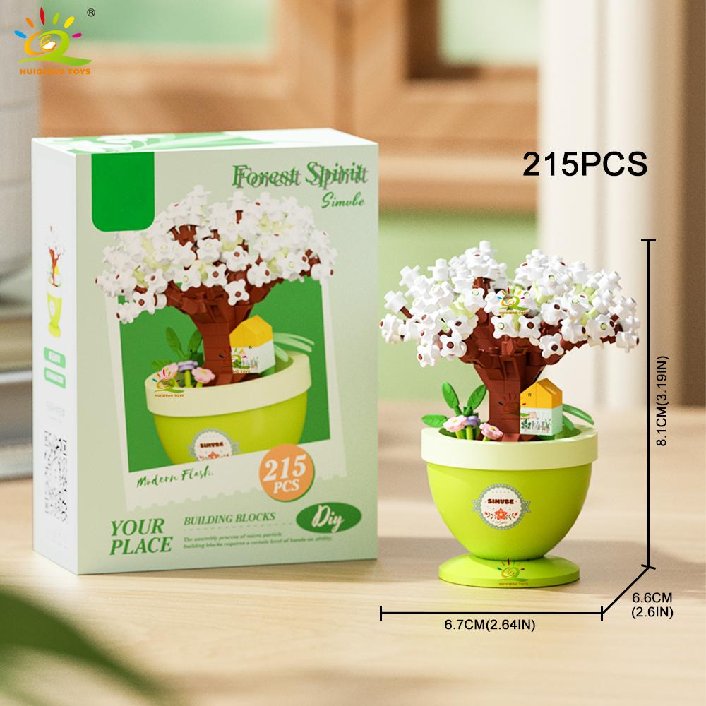 

MOC Flower featuring pot Micro Construction Brick Sunflower Rose Eternal Bouquet Mini Diamond Model Block Toy designed for Children Desk