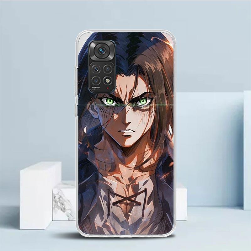 A-Attack on T-Titan Eren Yeager Soft Cover for Xiaomi Redmi Note 15 14 13 12 Pro Plus Phone Case 14S 11S 11T 11E 10S 10 4G Patte