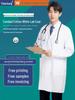 White Long-Sleeved Lab Coat for Medical, Pharmaceutical & Cosmetic Work