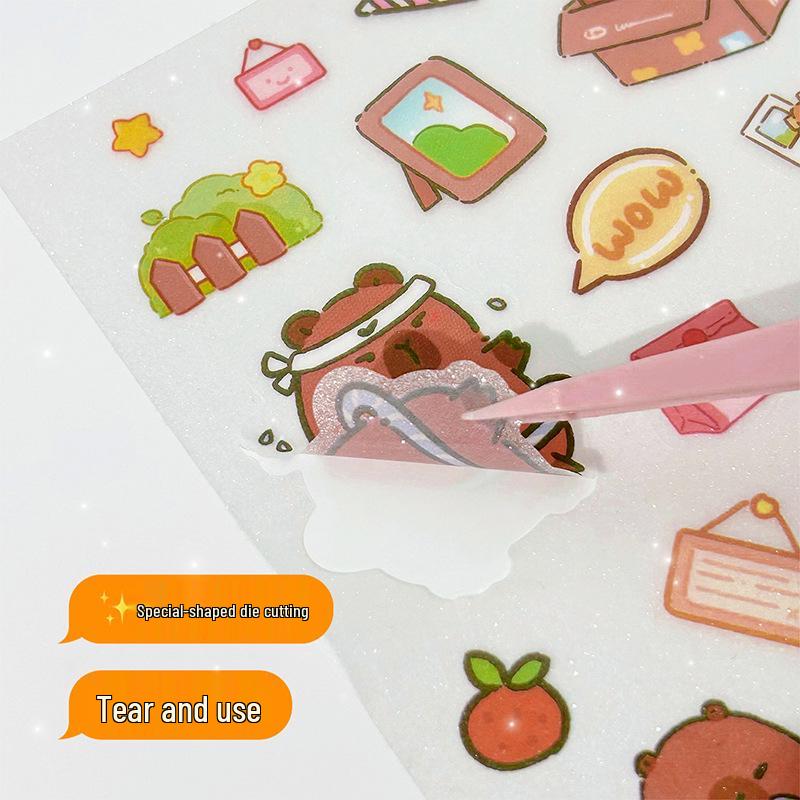 Capybara DIY Sticker Set: Pre-cut Cute Decoration Stickers for Children
