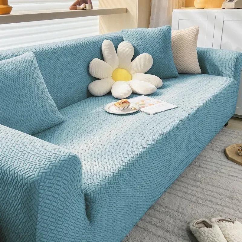 1Pc Jacquard Elastic Sofa Cover Luxury Adjustable Elastic Couch Cover For Living Room Sofa Seat Covers 1/2/3/4 Seat L Shaped