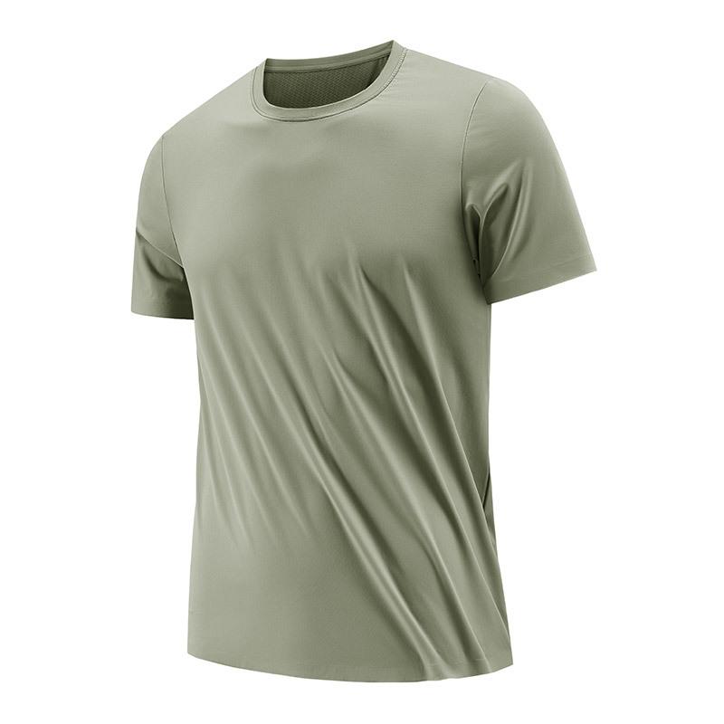 Sports T-shirt Men's Short Sleeved Summer Quick Drying T-shirt Fitness Running Breathable Ice Silk Short T-shirt Men