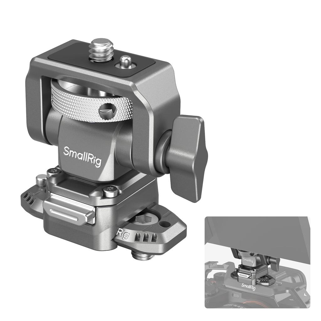 SMALLRIG Camera Monitor Mount with Integrated NATO Tilt Monitor Maximum Payload of H21 Quick-Release Rail, 360° Rotation, 160° Adjustment, Camera/NATO