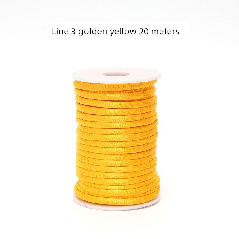 

Сделай сам Подвеска-китайский узел из красной веревки Плетеный браслет Line 3 golden yellow 20 meters