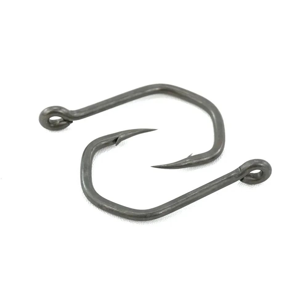 500 Pieces in Bulk PTFE Coated High Carbon Stainless Steel Barbed Fish Hook With Eye 8021 Fishing Accessories