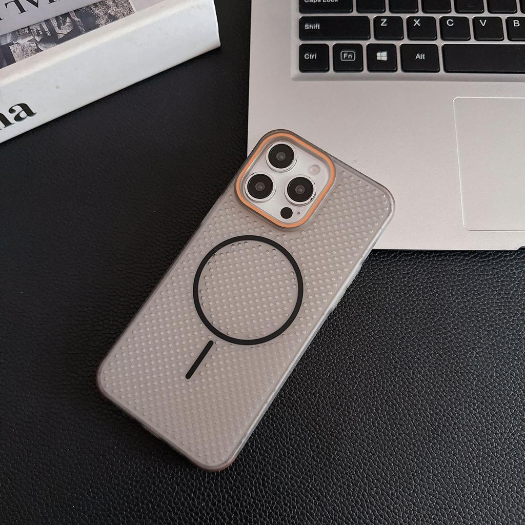 Mesh heat dissipation shell is suitable for Apple 16promax protective case iphone15plus magnetic mobile phone accessories tide