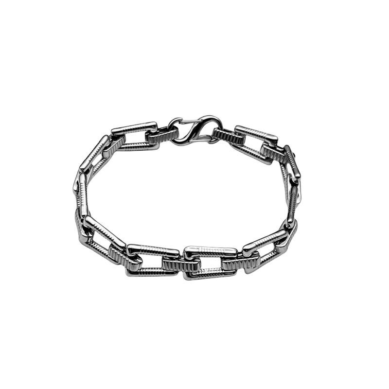 Titanium Steel Bracelet Stainless Steel European Pattern Texture Bracelet Unisex Irregular Retro Personalized Bangle