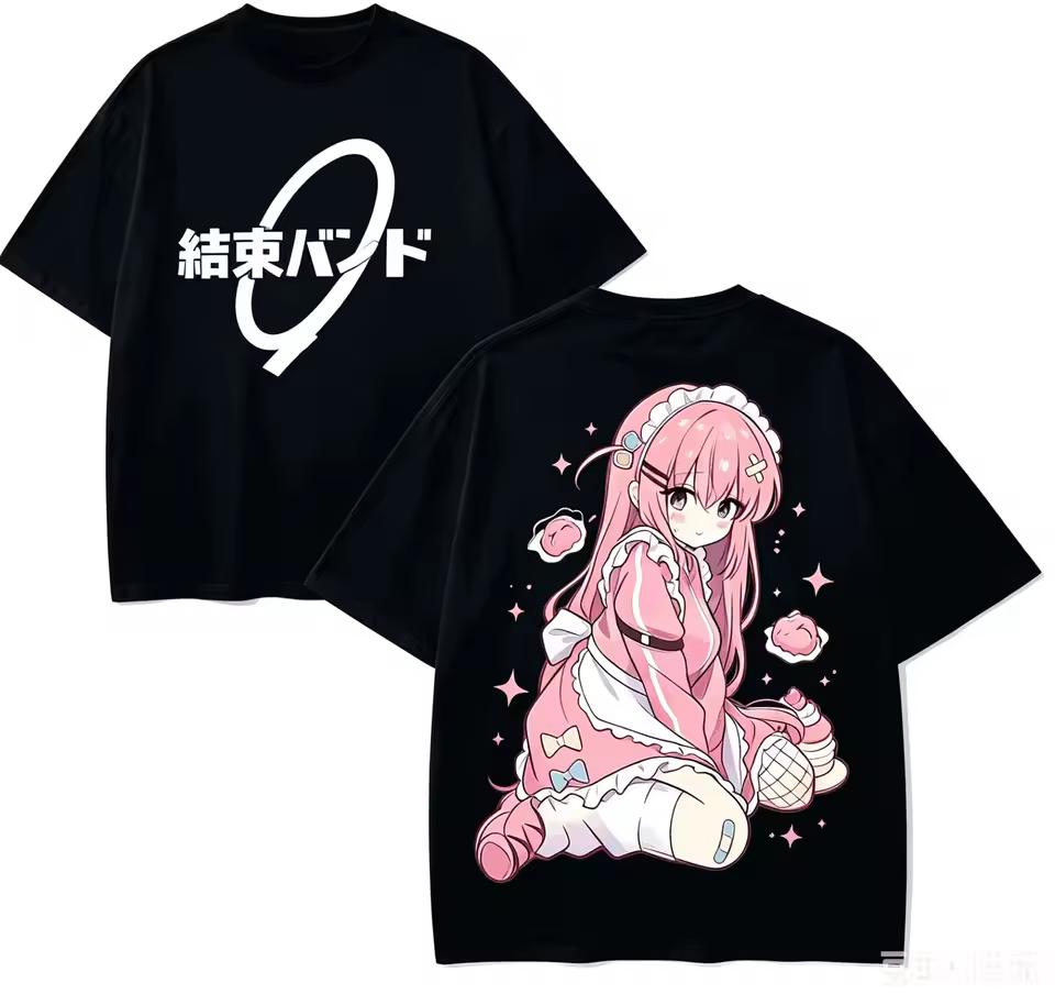 New Arrival High-Quality Classic Loose Unisex T shirt for Bocchi the Rock! Anime Fans, Harajuku High Street Vintage T shirt