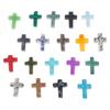 19-teiliges Natürliches Kristallkreuz Lochlose Edelsteine Charms Dekorationen Positiver Schmuckherstellung Meditationsraum Ornament
