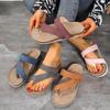 Sandales plates décontractées d'été 2022 à brides croisées - à enfiler, bout rond, chaussures de plage pour grandes tailles