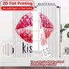 2D Flat Printing  2pcs LipPrints Modern Print Curtains Polyester Easy Install Curtains Decorations For Home Suitable for Living