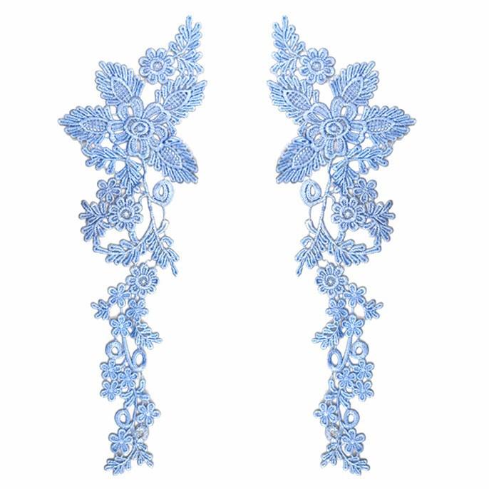 Polyester light embroidery lace symmetrical clothing lace accessories water-soluble hollow embroidery flower strip cloth sticker