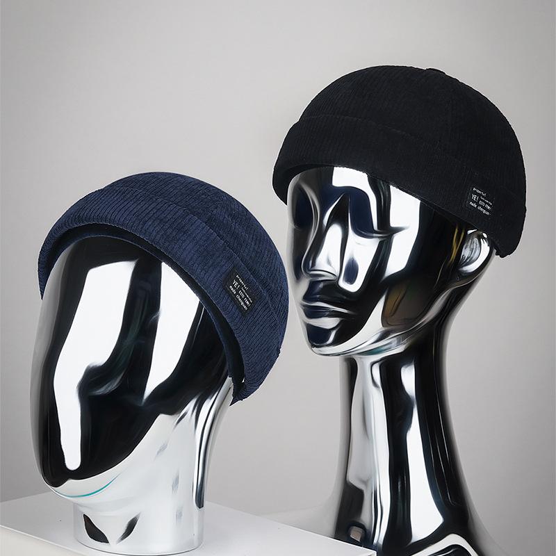 Landlord Hats Elegant and Stylish Tang Hats Men's and Women's Corduroy Melon Rind Hats