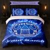 Everton FC Pościel z własnym imieniem 1 poszewka na kołdrę + 2 poszewki na poduszki Logo piłkarskie Spersonalizowany prezent na specjalną okazję Wystrój sypialni