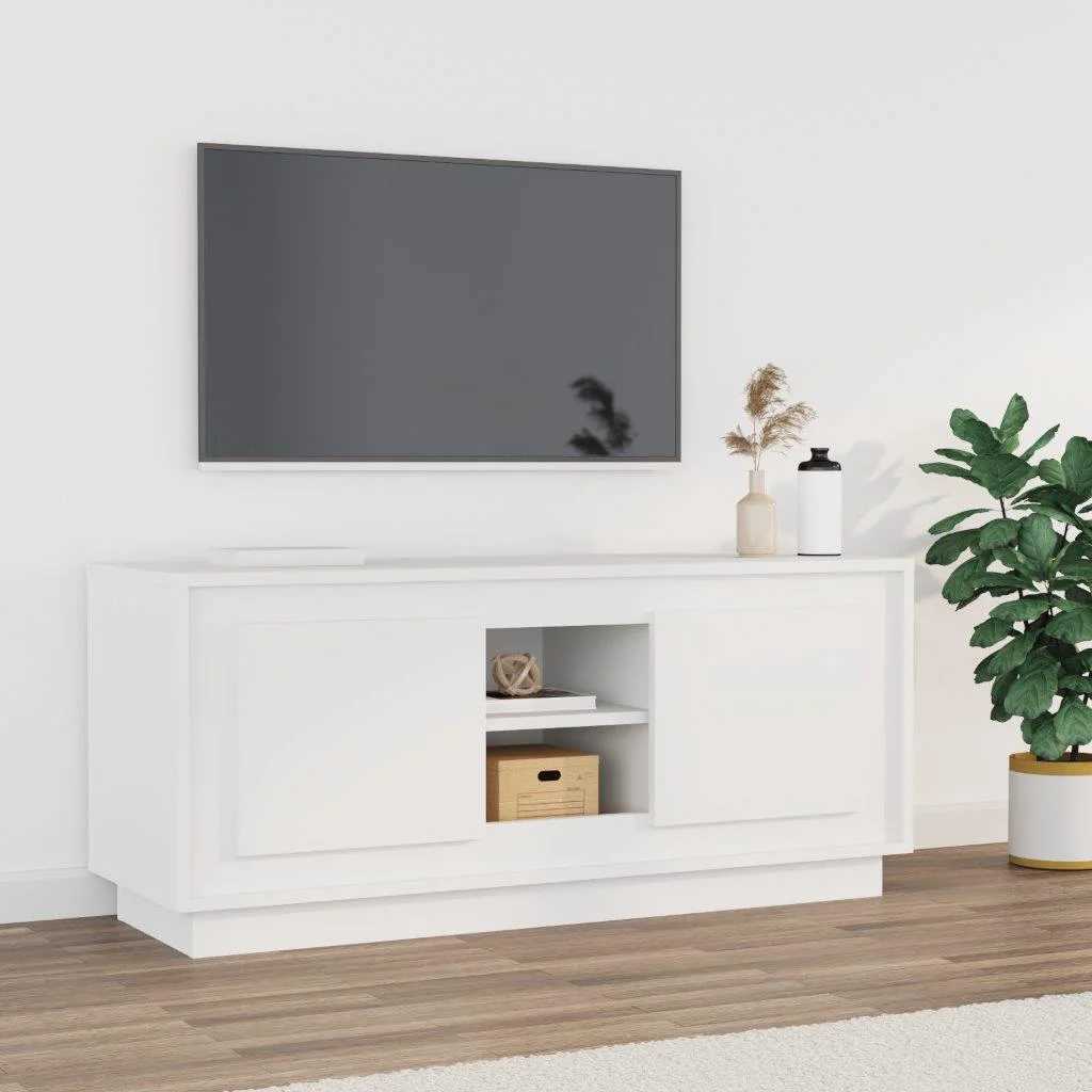 Vidaxl TV Cabinet, White, 102X35X45 Cm, Wood-Based Material