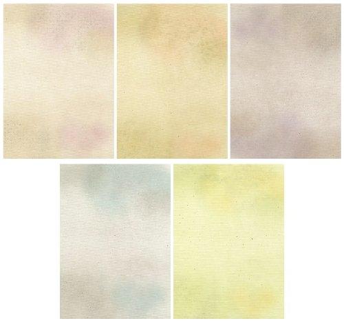 

Kobaido Kana Paper, Silk-Grained, Yayoi, Half-Size, 50 Sheets (5 Designs, 10 Sheets Each)