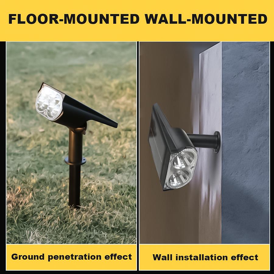 LED Solar Spotlights Outdoor IP65 Waterproof Spot Lights Brightness Adjustable for Garden Backyard Driveway Patio Law Decoration