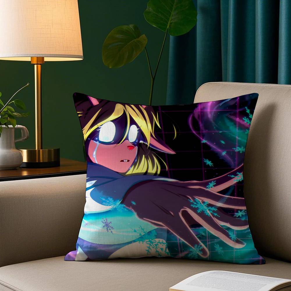 Spiel D-Deltarunes Kissenbezug Plüschstoff Weicher Kissenbezug Beidseitiger Druck Sofakissenbezug Wurfkissen