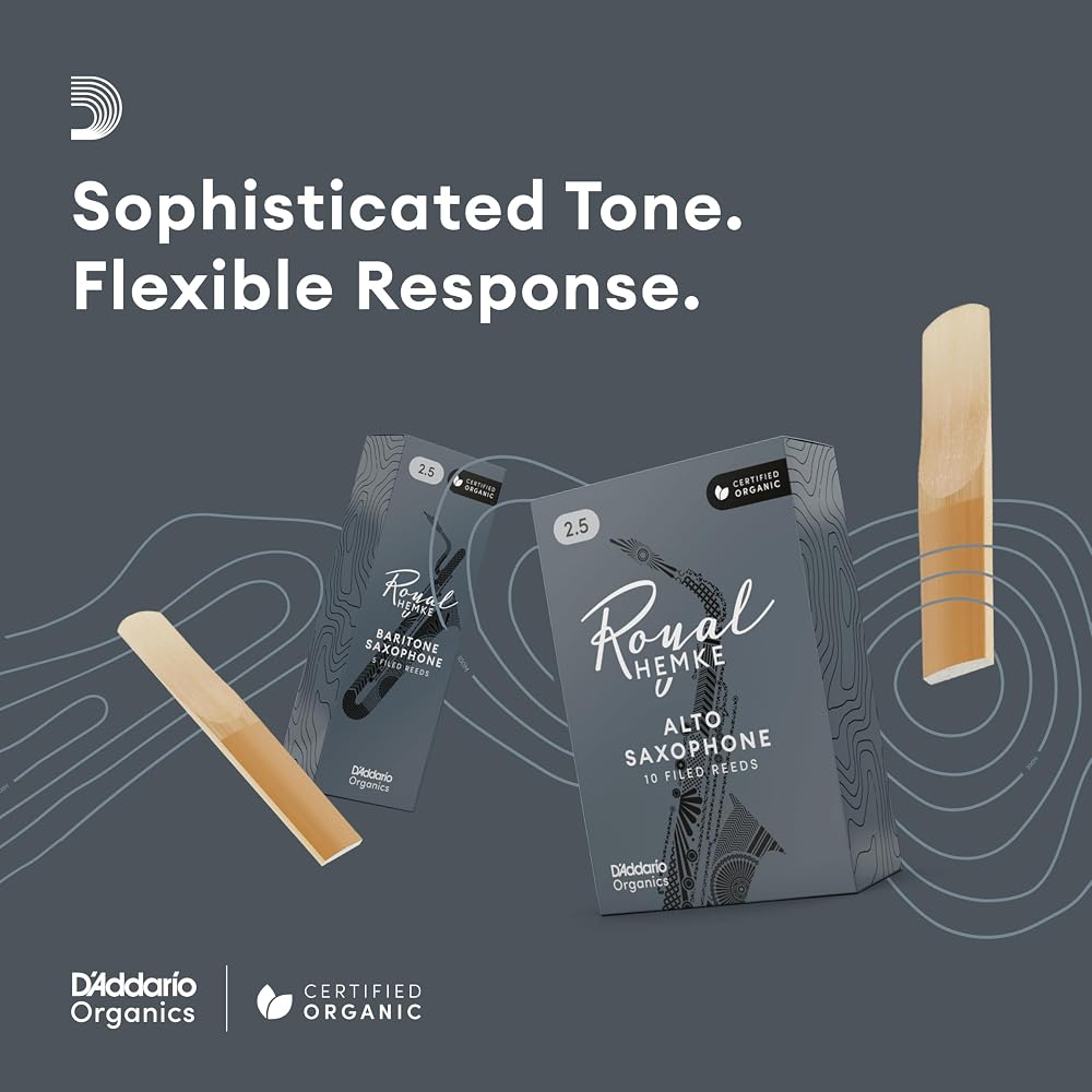 D'Addario WoodWinds Daddario Reed for Alto Saxophone Royal Hemke [Hardness: 3.0] Pack of 10 RHKP1...