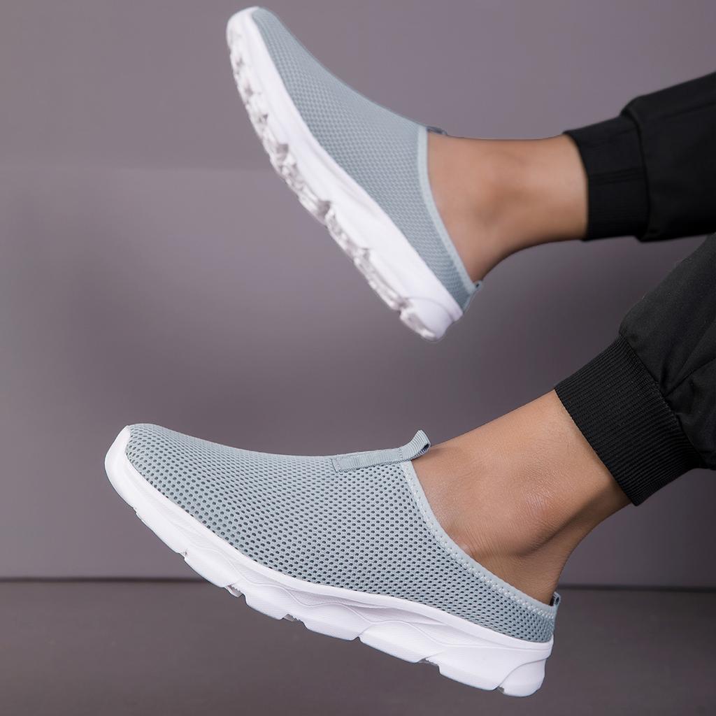 Men Casual Shoes Slip-On Half Slippers Running Shoes Men Plus Size Sport Shoes Lightweight Comforty Breathable Walking Sneakers