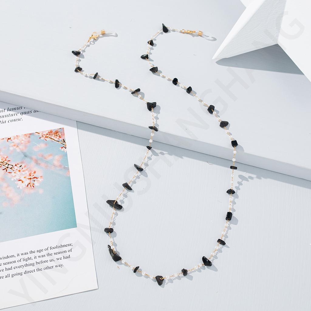 European and American fashion simple stone chain glasses chain, women's anti-lost neck lanyard glasses chain