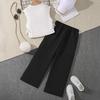 New Girls' Summer Sleeveless Letter Print T-Shirt + American Style Cargo Pants 2-Piece Sets