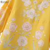ZANZEA Camicetta Casual da Donna con Stampa Floreale, Girocollo, Manica 3/4