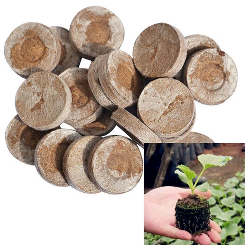 Peat Pellets 10 Count 30mm Plant Starter Seedling Tray Nutrition Block Compression Peat Block Nursery Block
