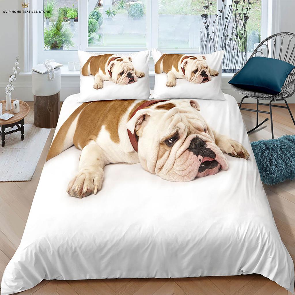 Animal Dog 3D Stereo Printing Quilt Cover Down Quilt Cover 100% Polyester Bedding Set Single Bed Kids Gift Single Bed Double Bed