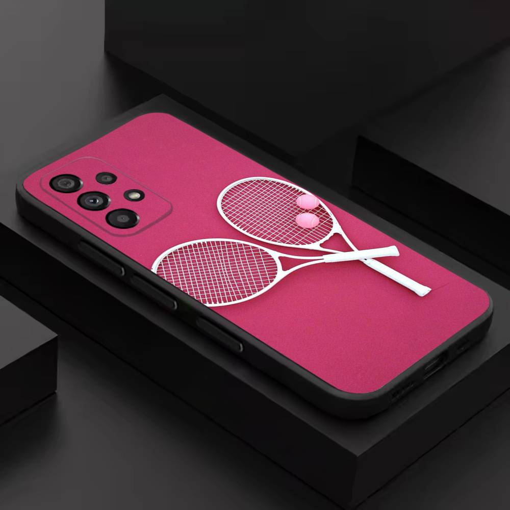 Sports T-Tennis Cool Phone Case For Samsung S 9,10,21,30,22,23,24,25,26,Ultra,Plus,Lite,FE,4,5G Black Soft Precise