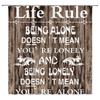 Vintage Style Retro Wood Word Bath Curtain Waterproof Fabric Shower Curtains Personality Bathtub Screen for Bathroom Home Decor