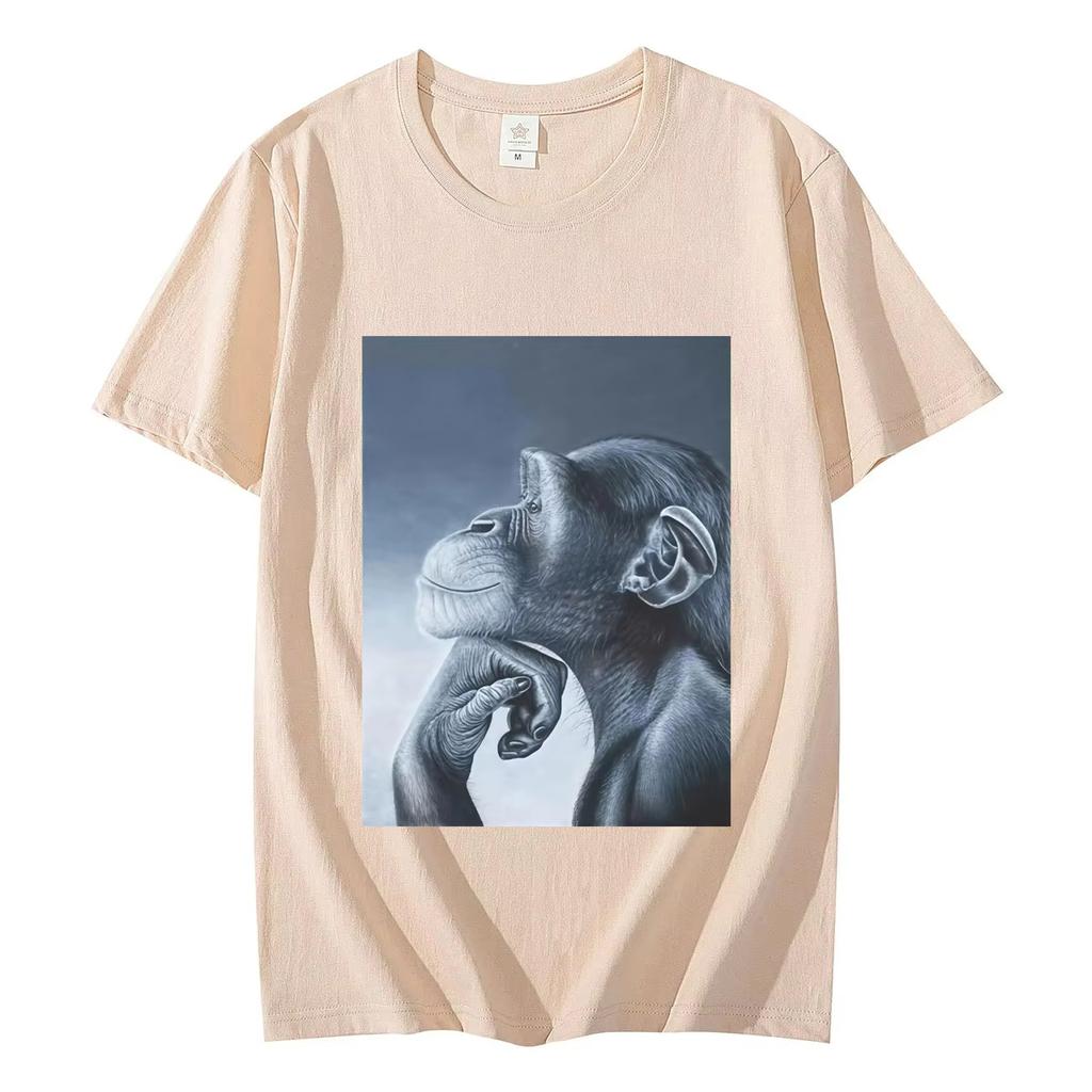 Funny Rage Bait Monkey Meme Tshirts Fashion Vintage Short Sleeve Tshirt Men Women Clothing Summer High Quality Cotton T Shirts
