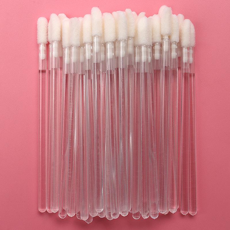 

Набір 50 одноразових флокованих пензликів для губ - Міні-портативні аплікатори для помади та блиску