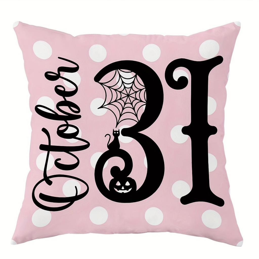 Halloween Decorative Pillowcases Ghost Pumpkin Spider Web Bat Trick or Treat Pillowcase Bedroom Living Room Sofa Cushion Cover