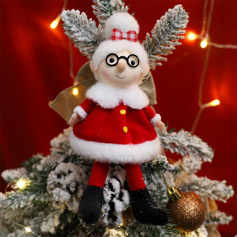 New Christmas Elves Stuffed Plush Dolls Hanging Ornaments Xmas Tree Decor Cute Boy Girl Elf Hanging Pendants Kids Gifts New