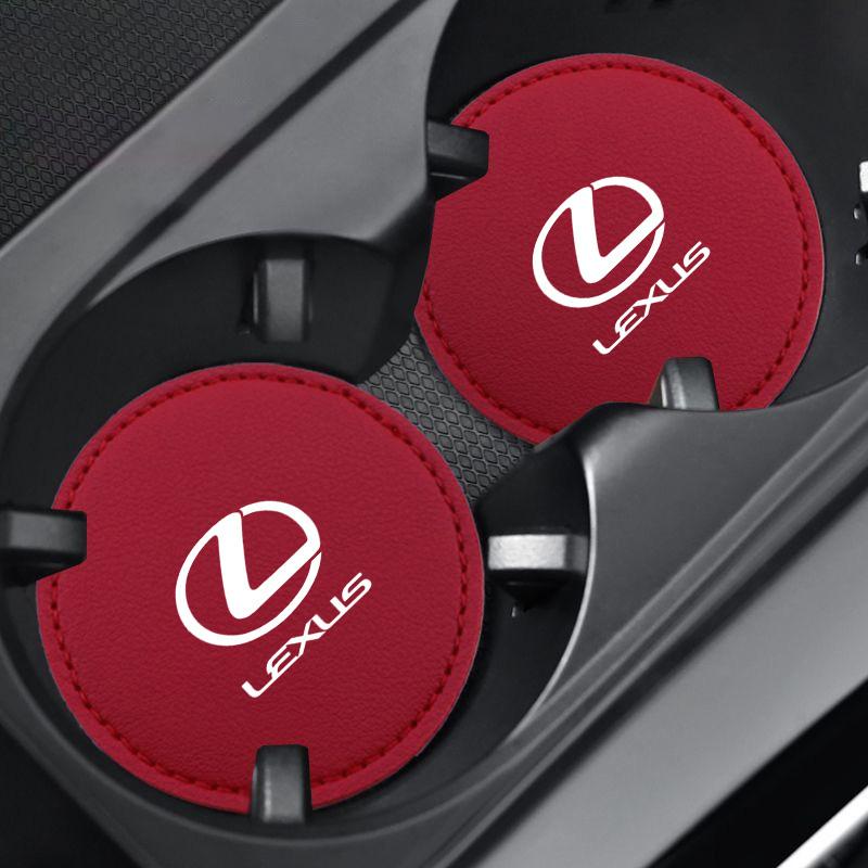 2026 Hot Interior Stickers Car Coasters Leather Cup Holder Anti Slip Pads For Lexus RX330 IS250 Ct200h ES300h RX350 IS300h GS300