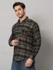 Bigreams Men's Yarn-Dyed 100% Cotton Slim Fit Checkered Flannel Shirt For Full Sleeve Shirt