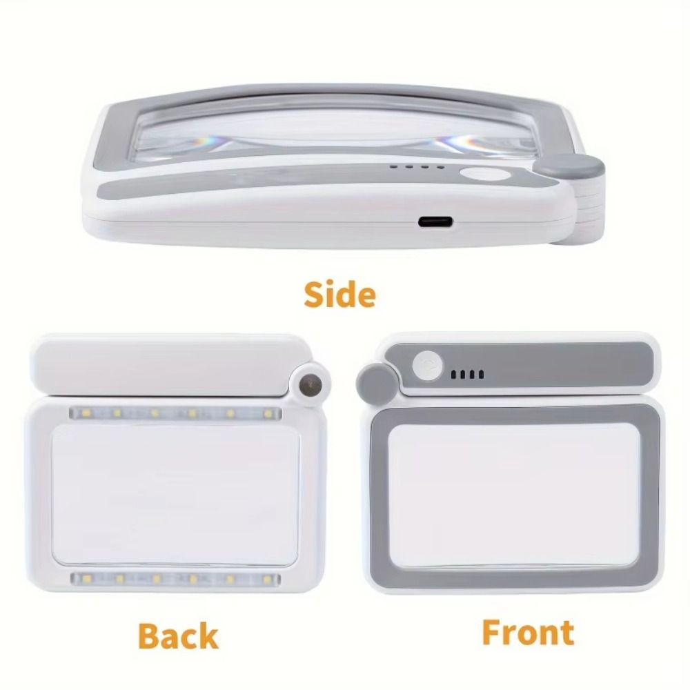 4X Magnification Magnifying Glass 3 Lighting Modes Rechargeable Magnifier  Seniors Use