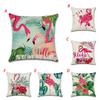 Luxurious Flamingo Tropical Monstera Cotton Linen Cushion Cover For Chic Living Spaces