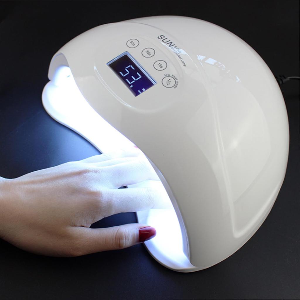 Lampa do utwardzania paznokci LED do utwardzania 4-timerowa automatyczna lampa 48W z podwójnym światłem, szybkie ustawianie czasu, żel do paznokci LED UV, kompatybilna ze wszystkimi paznokciami japońskimi, do obu rąk