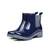 Water shoes fashionable elastic middle heel short tube glossy thickened warm liner wear-resistant non-slip rain shoes